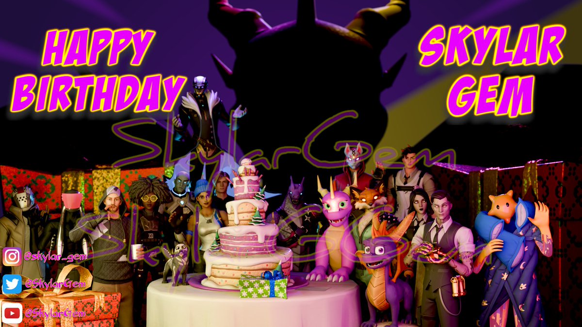🥳EVERYONE IS INVITED 🥳
It's my 26th birthday and everyone is invited!😄

(I tried to fit everyone in this render😅)
#FortniteArt #SpyroTheDragon #Fortnite #EpicPartner