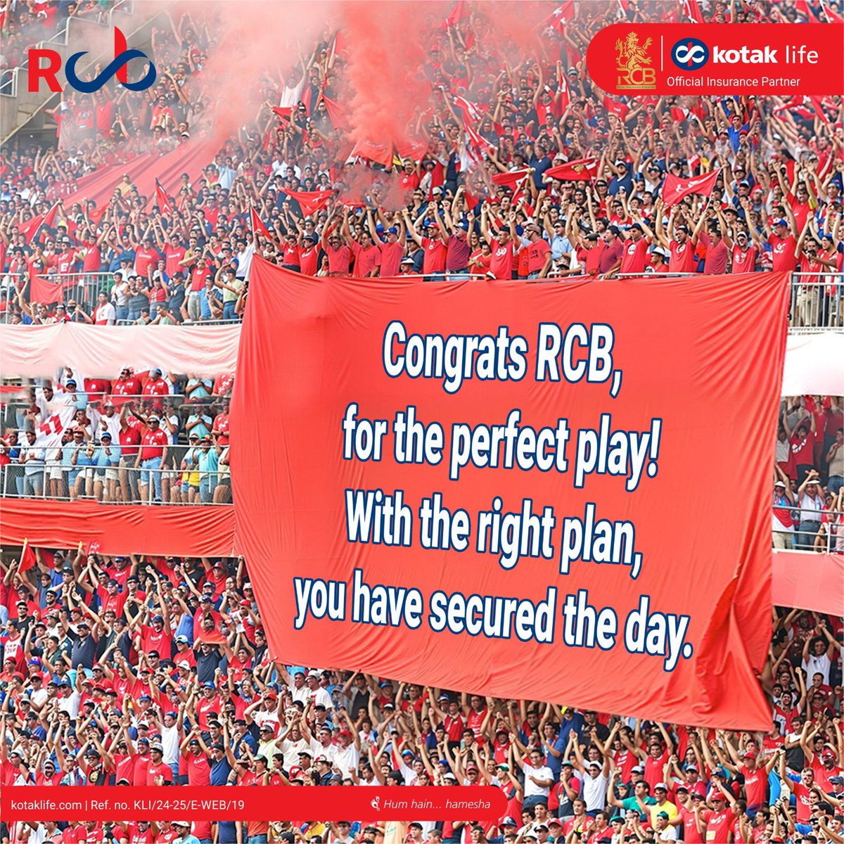 Our Men in RED march ahead with another spectacular victory. Just like @RCBTweets , you too can bounce back from any setback with the right plan.

T&C: bit.ly/3PvqsyJ

#KotakLife #HameshaWithRCB #ipl2024 #lifeinsurance