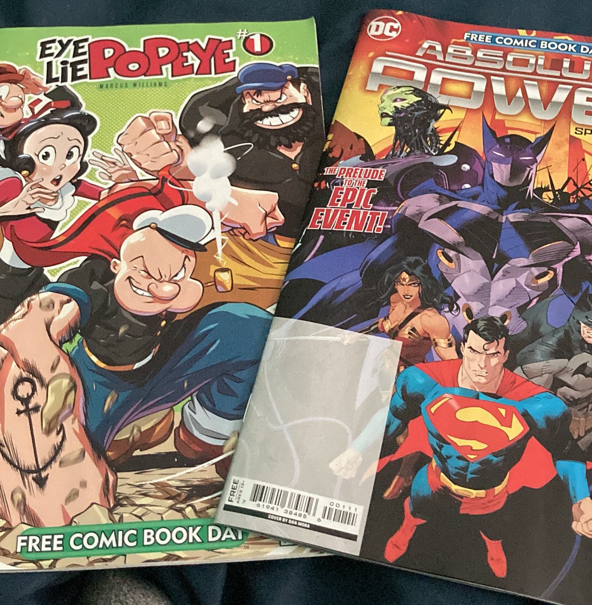 Picked up these for free comic book day Im very interested in Eye Lie Popeye