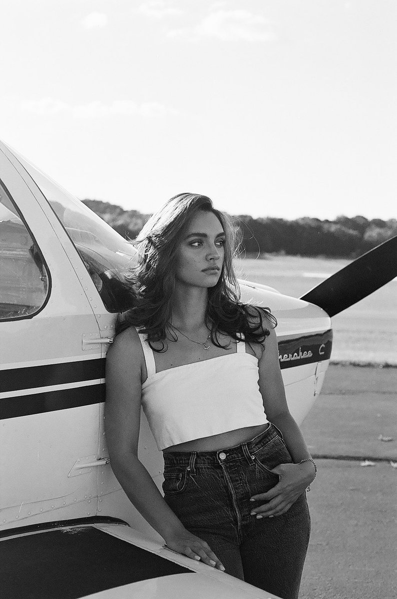 ariel and her piper cherokee on 35mm film