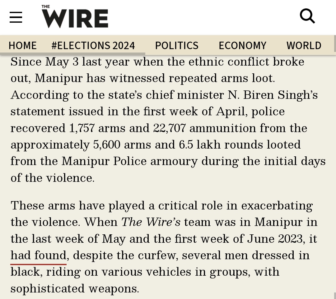 Concrete proof of how Meitei CM Biren Singh is hand in glove with unlawful Meitei Terrorist groups. How can 4500 lethal weapons including Carbine Machine Gun, Sten Gun, Grenade and such many illegal arms be for SELF DEFENCE. Biren orchestrated #ManipurViolence