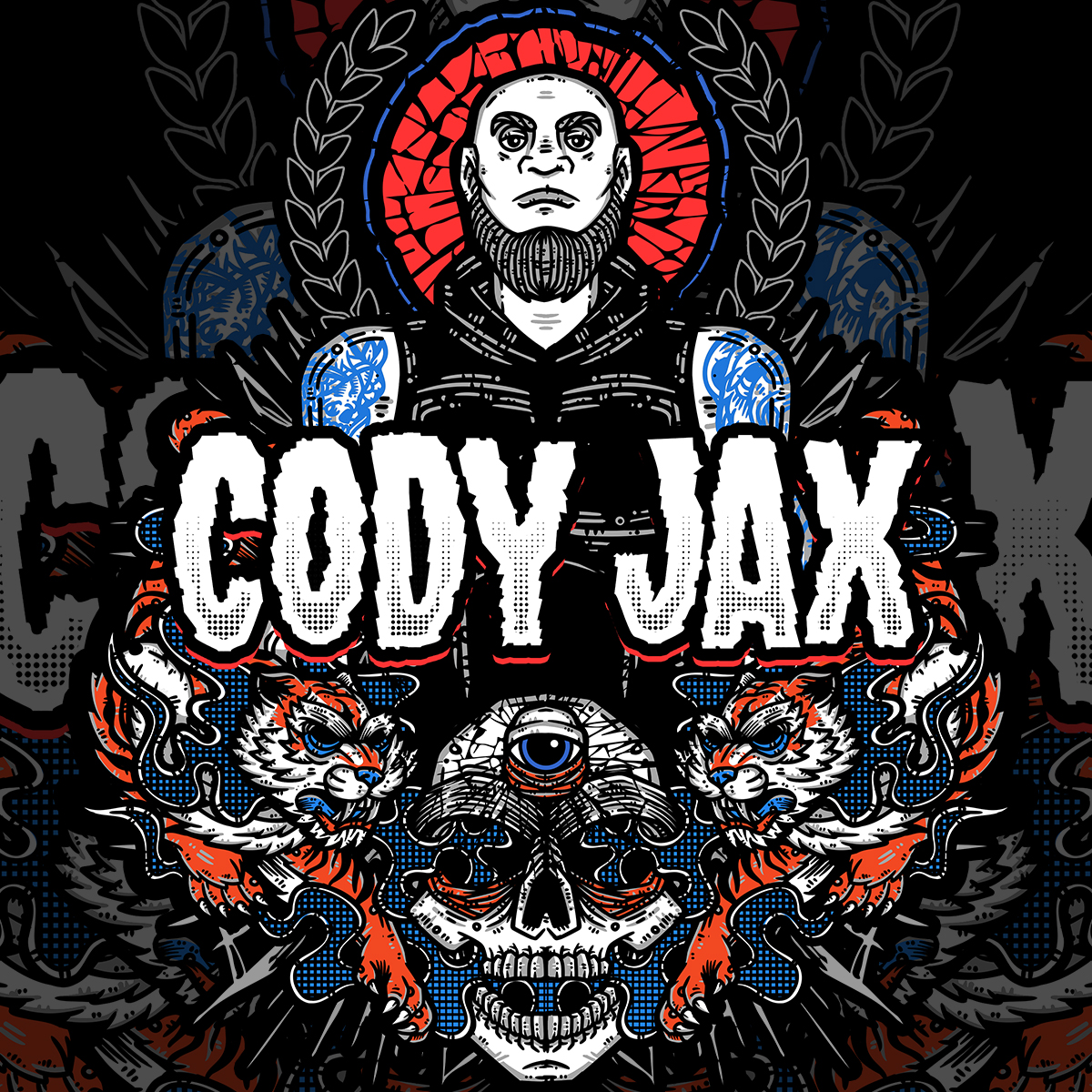 made this bad ass design for Georgia based Cody Jax

#wwebacklash #wwe #wweple #kevinowens #jacobfatu #tamatonga #rko #CodyRhodes #indywrestling #indywrestler #cartoonist #freelanceartist #wrestlingmerch