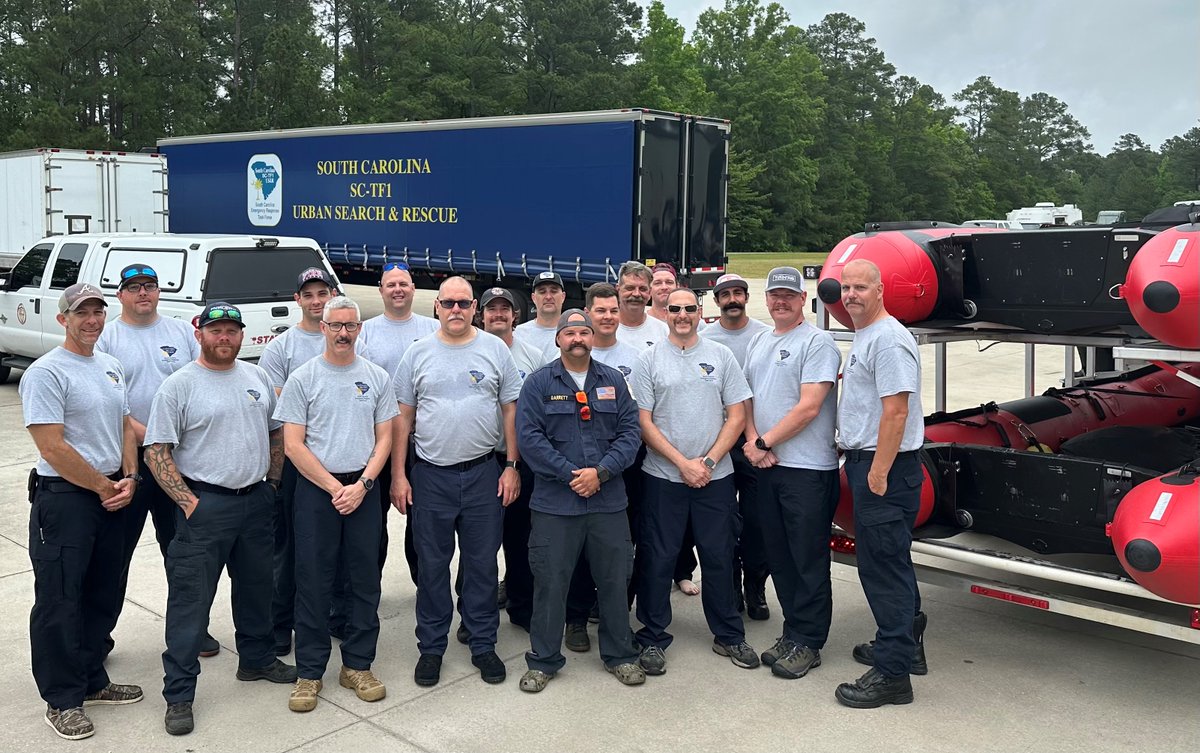 TODAY: SC-TF1 is deploying a Type I Swiftwater Rescue Team to Texas to support their ongoing rescue missions caused by weeks of severe weather and flooding. Help us wish SC-TF1 a safe journey and deployment!