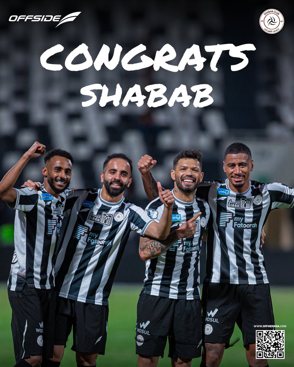 offsideksa's tweet photo. الفوز الثالث توالياً 😍
3 نقاط وشباك نظيفة 💪

تهانينا لشريكنا نادي #الشباب وعشاقه 🤍🖤

● سحب على البكج الشبابي المميز من الرتويت 🔄

@AlShababSaudiFC
#الشباب_الرائد https://t.co/rSfZUBrcnc