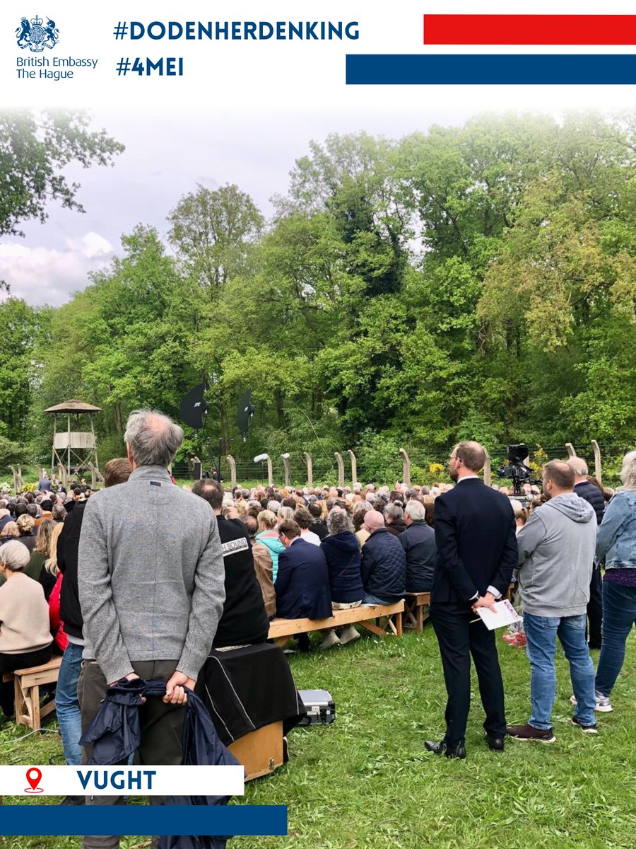 Today marks #Dodenherdenking in the Netherlands. Ambassador @JoannaRoperFCDO laid a wreath at @KampVughtNM this afternoon. #4Mei #RemembranceDay #OpdatWijNooitVergeten #LestWeForget