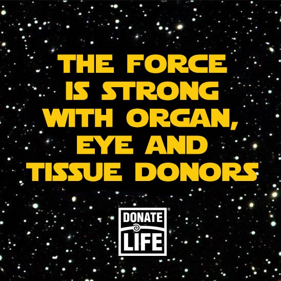 RT @MayoTransplant: Happy Star Wars Day! As Yoda wisely said, 'Your path you must decide.” Register your decision to be an organ, eye and tissue donor at RegisterMe.org or in your iPhone Health App.💙💚 #Maythe4thBeWithYou #DonateLife
