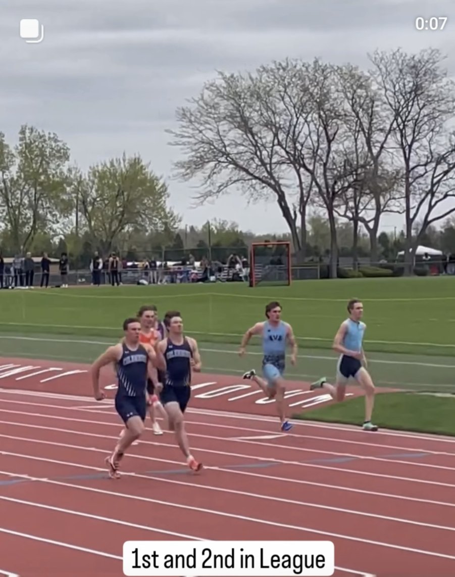 Senior Josh Snyder and Sophomore Mark Snyder take 1st and 2nd in the 100m at the Jeffco league championships. Two more years with a Snyder in the Blue and Silver. @_JoshSnyder_ @JeffcoAthletics @CHSAA #Rebelball24