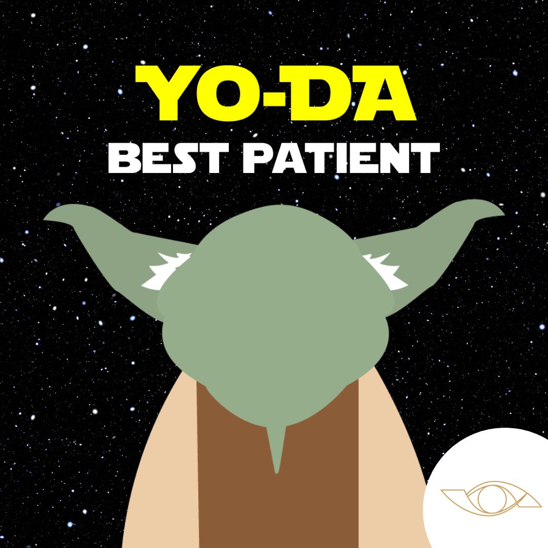 Happy Star Wars Day! May the Force be with you, because Yoda Best Patient! #StarWarsDay #MayTheForceBeWithYou #BestPatient #yoda #levineyecare #vision #eyecare #visionsource #whitingoptometrist #optometrist #optometry #pediatricvisionexams
