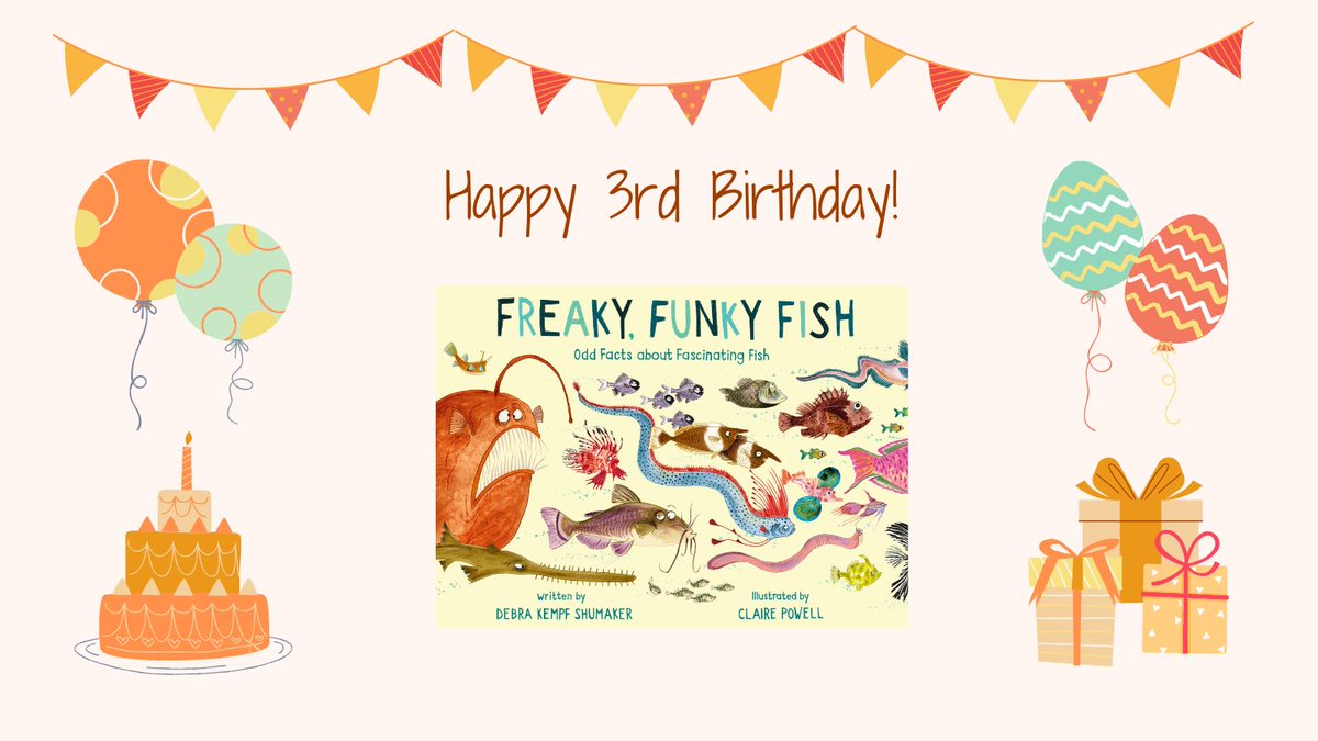 Can't believe it's been 3 years since my debut #PB released! Happy 3rd Birthday to FREAKY, FUNKY FISH! It's been so much fun sharing this book with kids! @SteamTeamBooks @PBTroupe21 @misspowellpeeps @RP_Kids #nfforkids