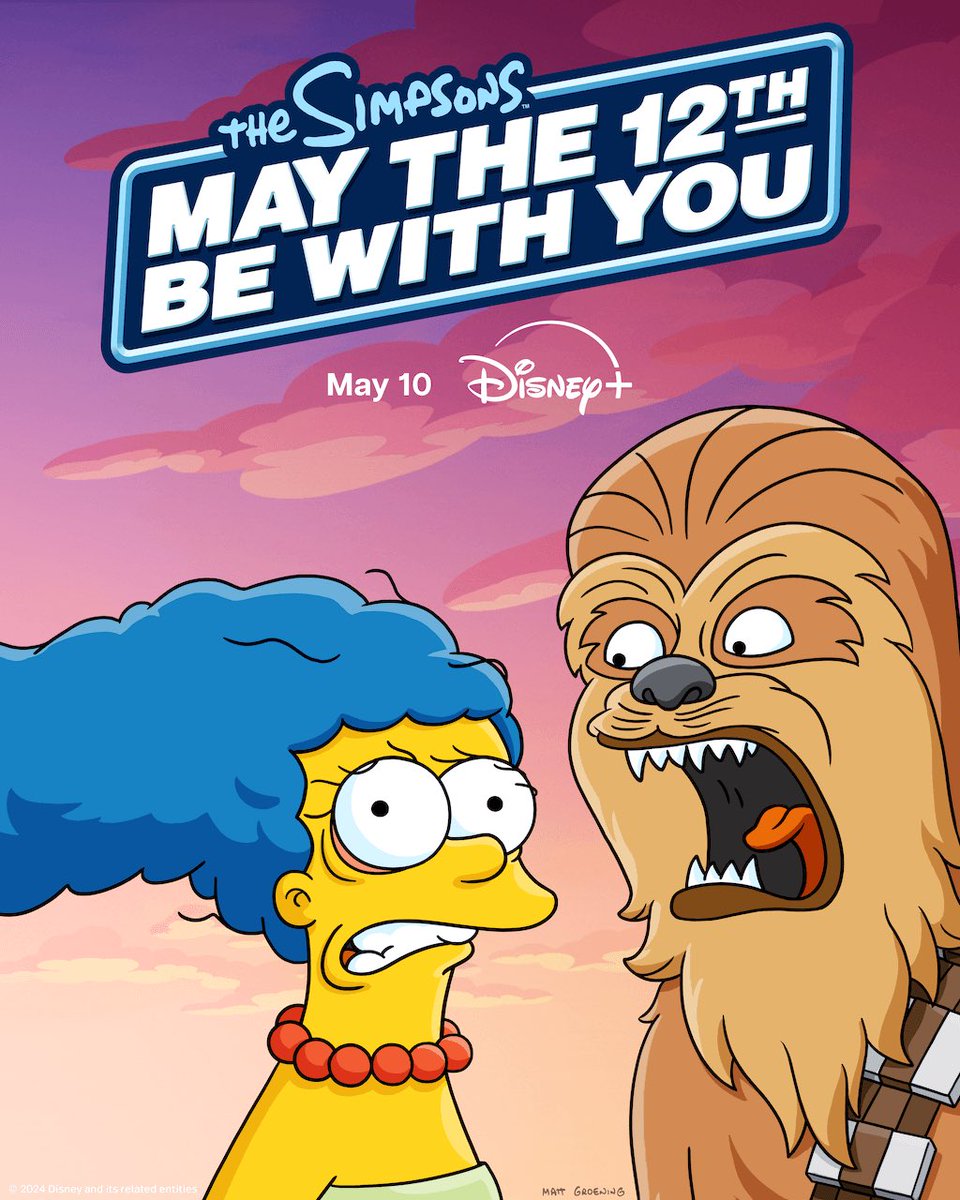 Disney’s #20thTelevisionAnimation presents a new #TheSimpsons animated short : #MayThe12thBeWithYou - celebrating Mother’s Day and Star Wars Day! Coming to #DisneyPlus May 10, 2024 #TheWaltDisneyCompany