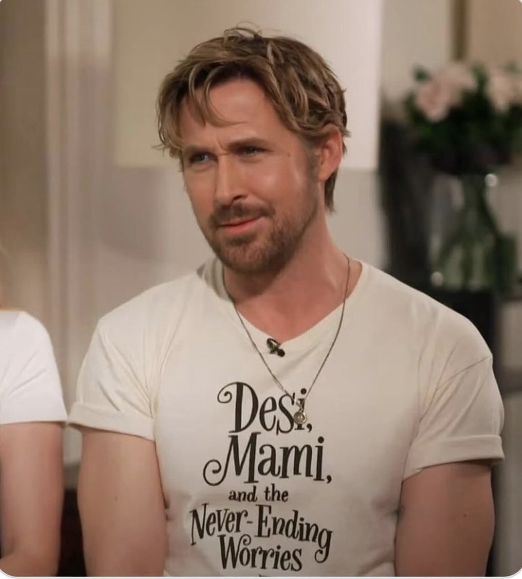 During a press tour for his latest film, Ryan Gosling sported a t-shirt promoting his wife's new picture book.