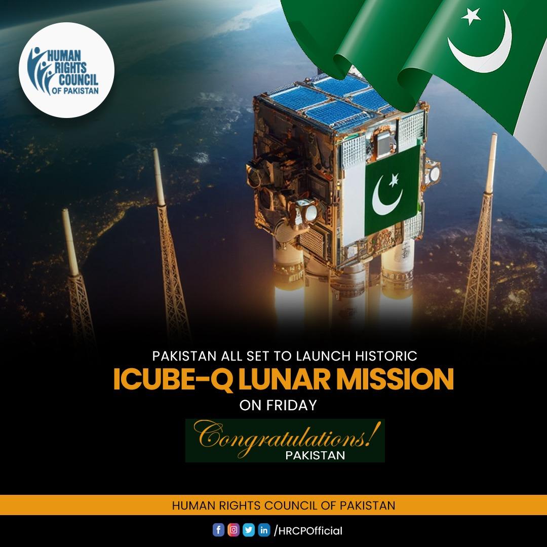 Achievement unlocked: Pakistan launches iCUBE Qamar, first mission to moon. 𝗖𝗼𝗻𝗴𝗿𝗮𝘁𝘂𝗹𝗮𝘁𝗶𝗼𝗻𝘀 𝗣𝗮𝗸𝗶𝘀𝘁𝗮𝗻. #HRC Of Pakistan #icubeq #lunarmission #PakistanZindabad #success #achievement