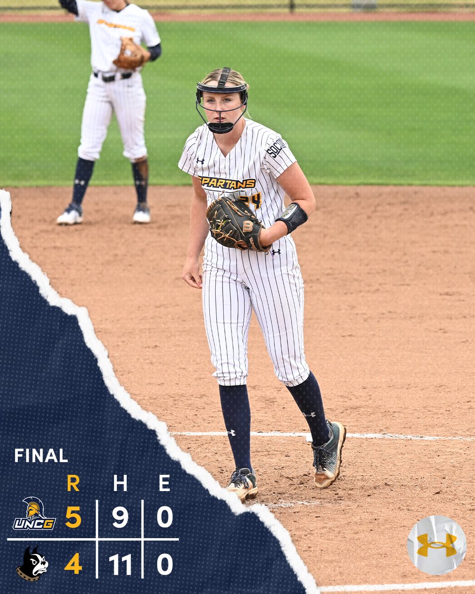 Reese Byrd tosses 6.1 innings for her 4th win of the season! FINAL UNCG - 5 Wofford - 4 #letsgoG