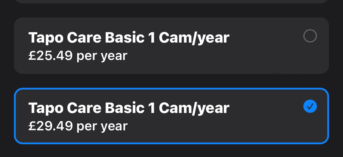 Hi @TPLINKUK What is the difference between these two subscriptions (screenshot from iOS App Store). They look the same but I’m paying £4 more than the cheaper (but seemingly identical) subscription.