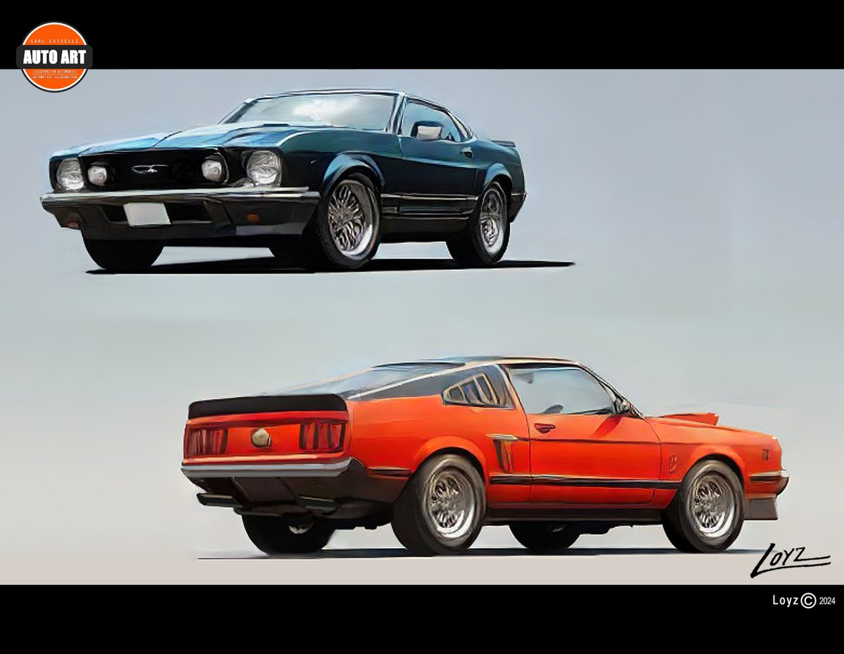 'From my Automotive Art Portfolio, A.I. Design, corrected with Photoshop of a 
Custom-Retro Mustang from the 70s / 80s'
 #AutomotiveArt #Mustang  #photoshop #foxbody #Ford #musclecars #RetroDesign #AICarDesign  #70smovies