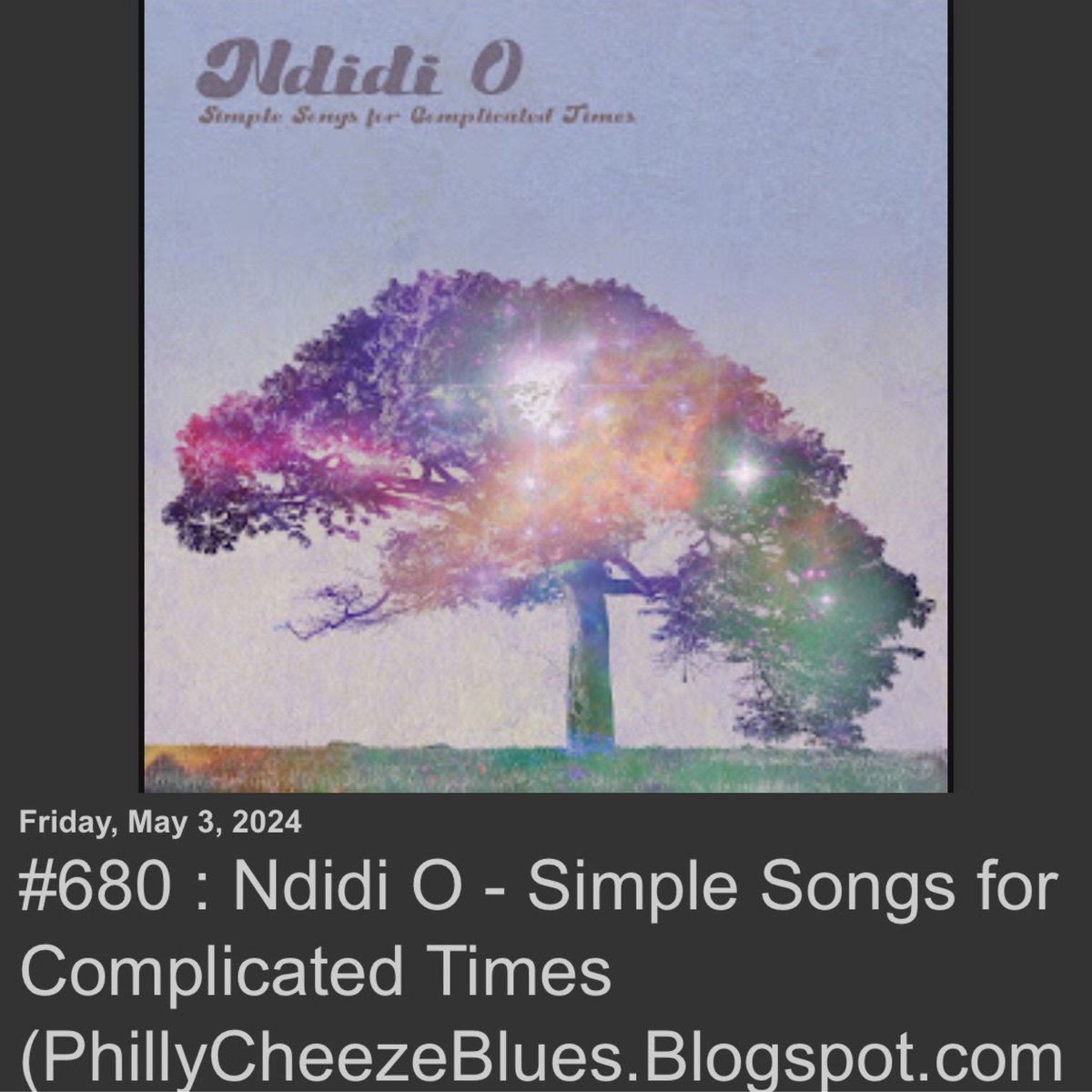 PhillyCheeze’s Rock & Blues Reviews #680 Ndidi O - Simple Songs for Complicated Times 2024 – Black Hen Music 😎🎶🔥🎸 @blackhenmusic phillycheezeblues.blogspot.com/2024/05/680-nd… #ndidio #canadianblues #blues #bluesmusic #roots #rootsmusic #musicblog #bluesblog