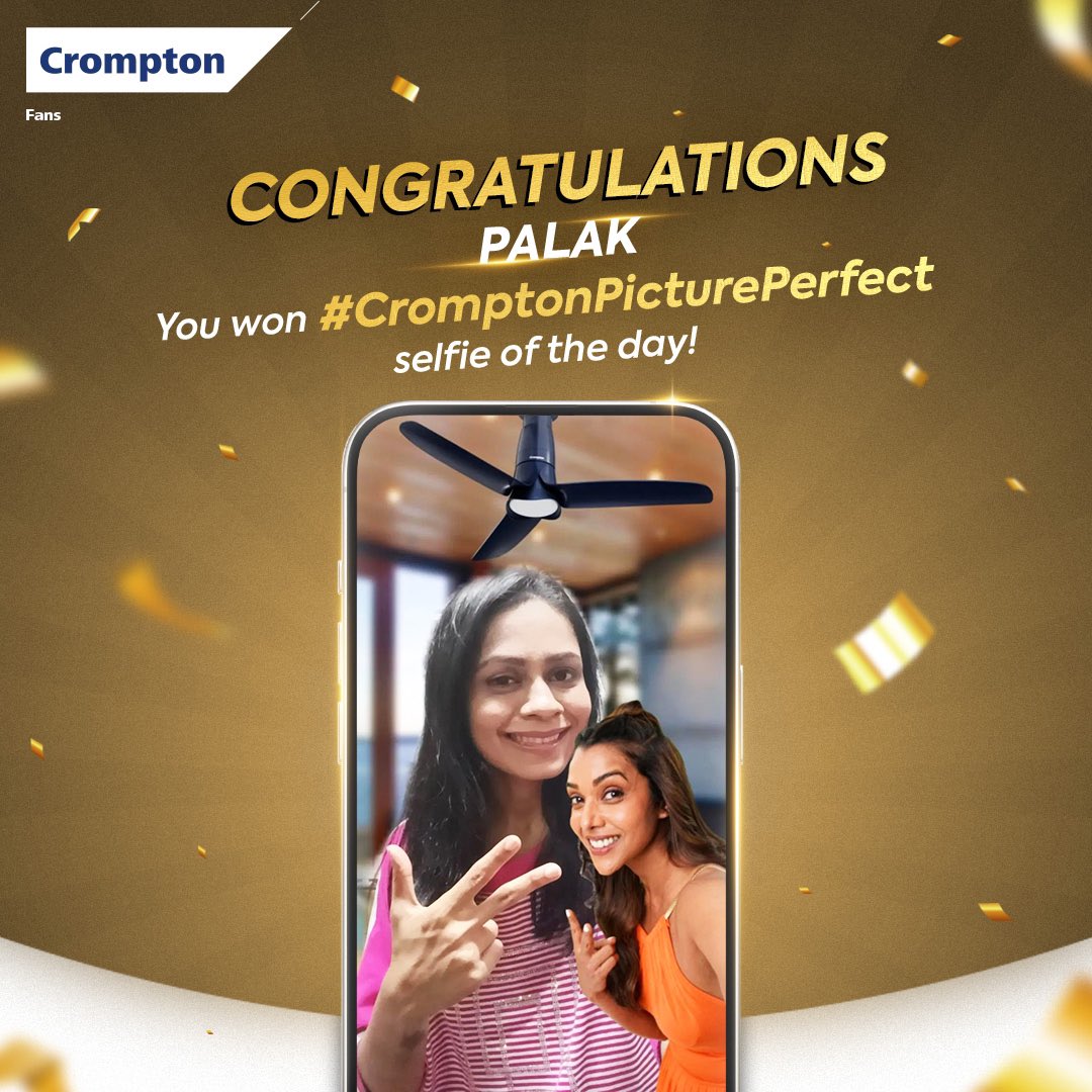 Congratulations Palak, you won #CromptonPicturePerfect fan contest selfie of the day! Most likes on your post to stand a chance to win the grand prize of a free trip voucher to a picture perfect destination✈️ *T&Cs as applicable