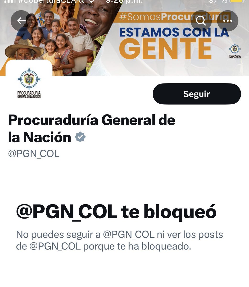 Se le recuerda a la RÁBULA Margarita Cabello @PGN_COL que por principios de publicidad y transparencia no puede bloquear cuentas de la Procuraduría General en las redes sociales como X, si al caso la personal y eso por ser criminal pública