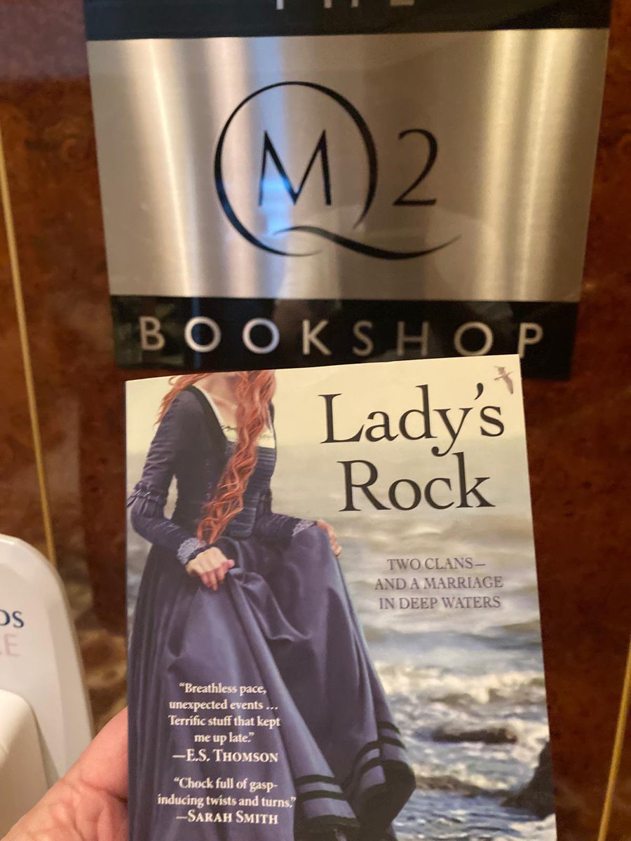 Lovely to see my novel mid Atlantic- on board Queen Mary 2! Rather different from a Calmac ferry sailing past Lady’s Rock in the Firth of Lorne …. @SarabandBooks
