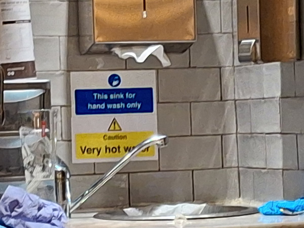 _aramsay's tweet photo. Why are people being served water from a sink that is labelled for hand washing only @PizzaExpress ? https://t.co/BYMRGisz4g