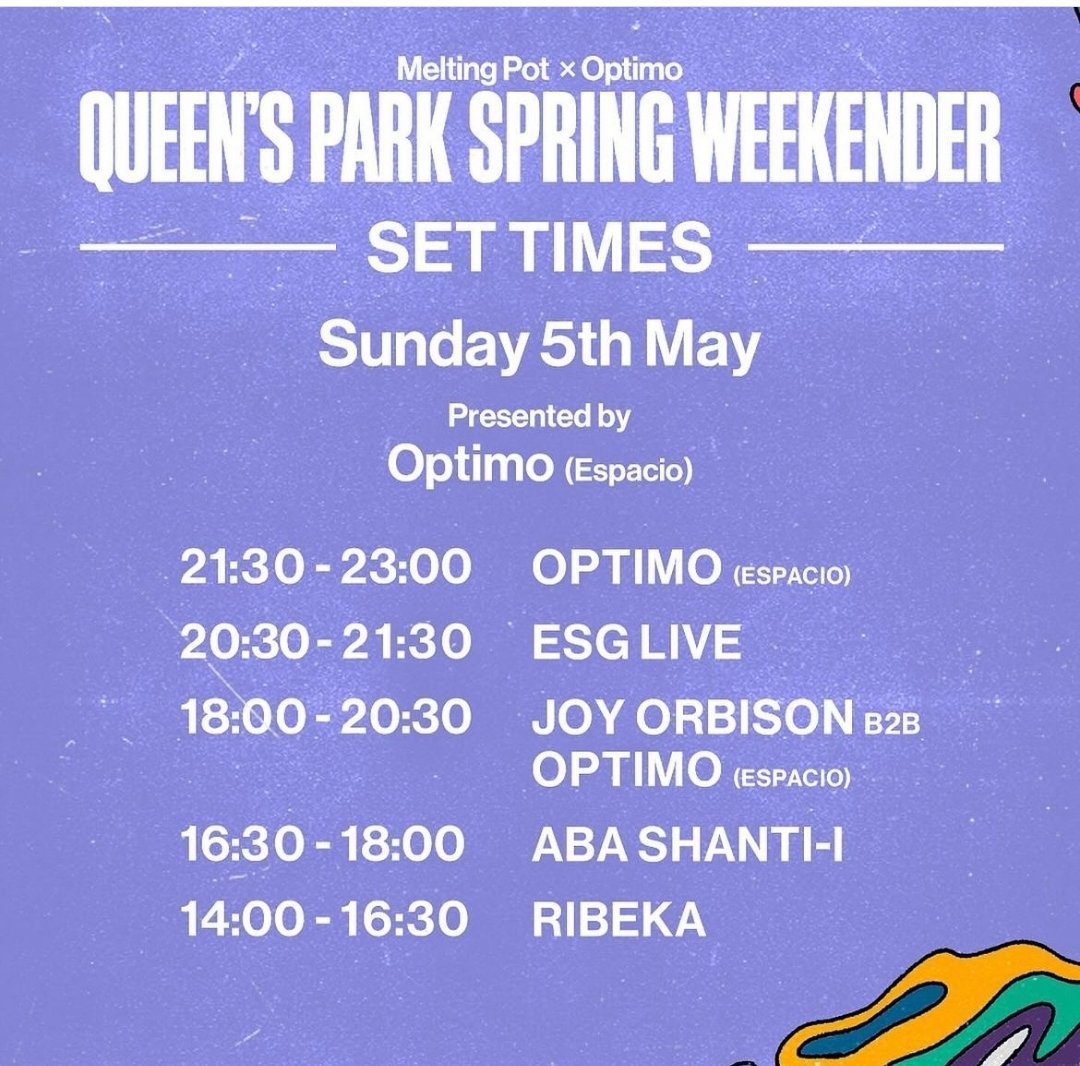Who's all going/at the Melting Pot x Optimo weekender at Queen's Park? Very limited tickets still available for tomorrow. skiddle.com/whats-on/Glasg…