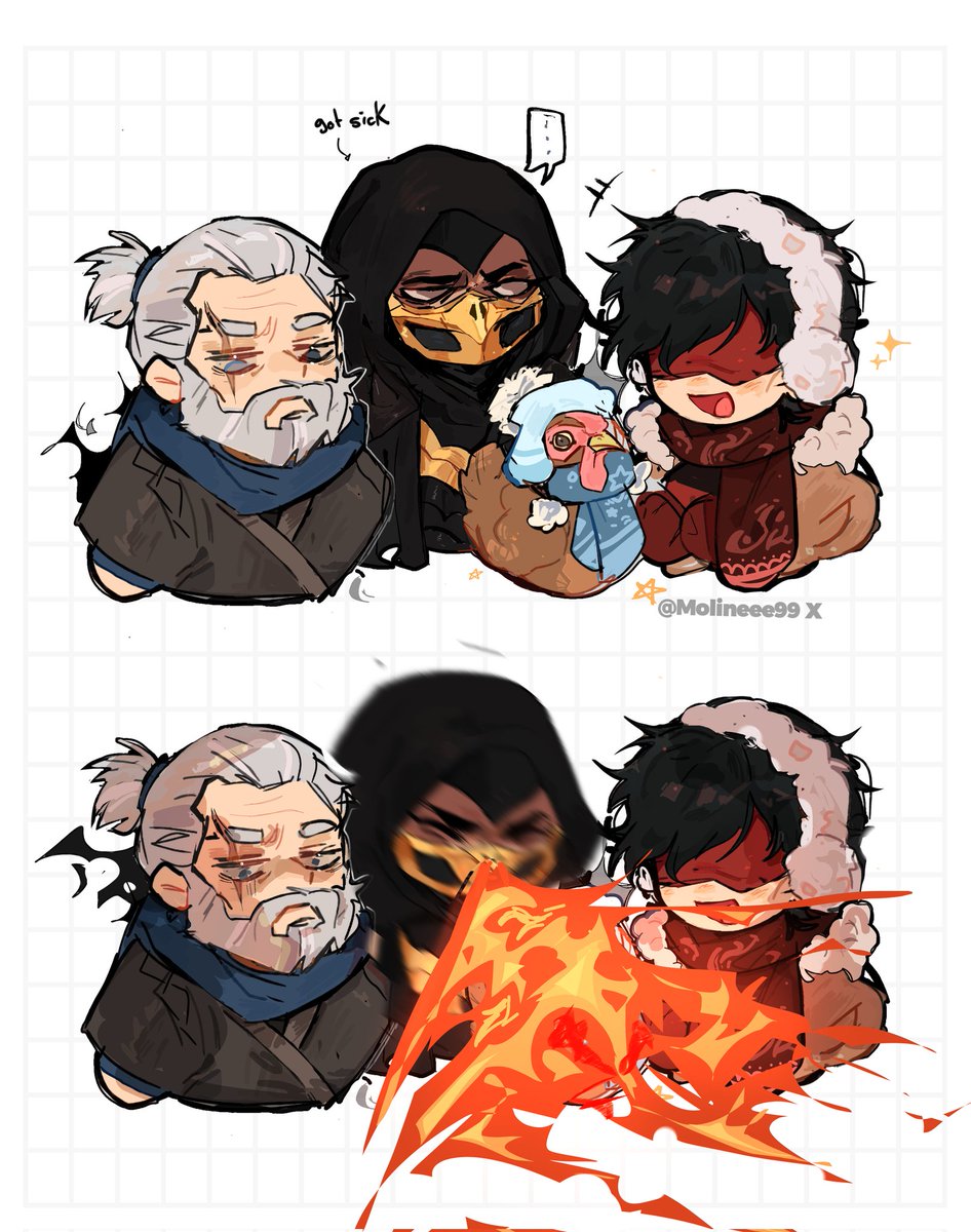 Molineee99's tweet photo. Goofy doodles of Kenshi an Simon 🐔🐔🐔 🧑🏻‍🦯
(I had to draw them after watching Snow blind 🥹)
.
.
.
#MortalKombat1 #mk #kenshitakahashi #kenshi https://t.co/U2baXFWhle