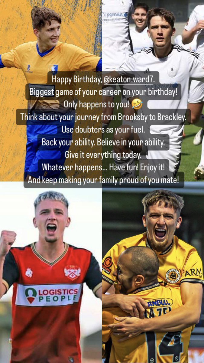 Sent @KeatonWard10 this motivational message ahead of the NLN Play-Off Final today and he goes and scores to help @BostonUnited get promotion. Moments like this is why I’ve always backed your ability! Soak up all the feelings… and enjoy all the free drinks! 🤪 #BUFC #Legend