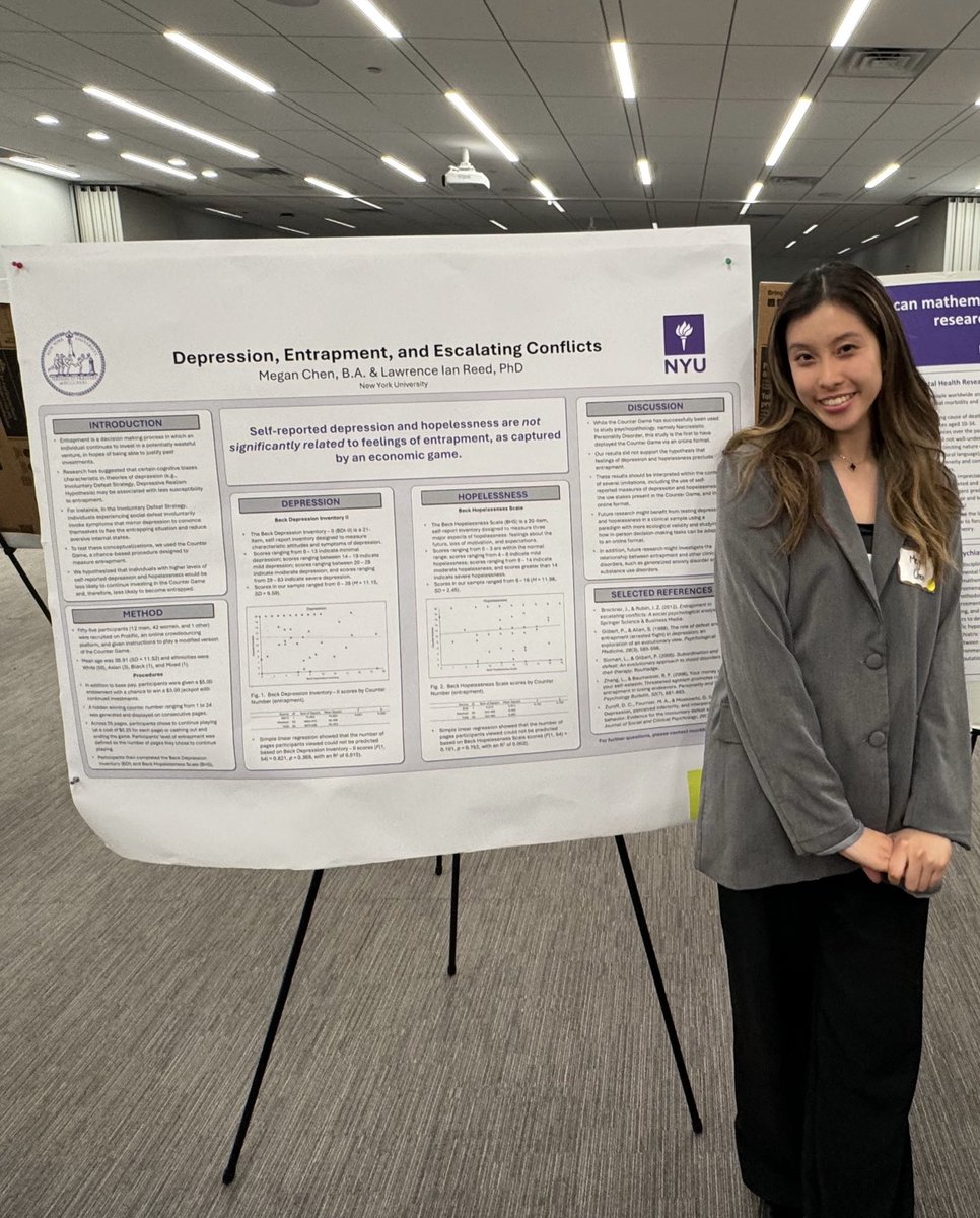 I presented my undergrad thesis at @NYUPsych @NYUGSAS Research Conference yesterday (my first in-person conference)! And I won first place presentation! What am I going to do with the $200? 

Stats and methods workshops🥇🤓

Excited to present this again at @PsychScience 📈