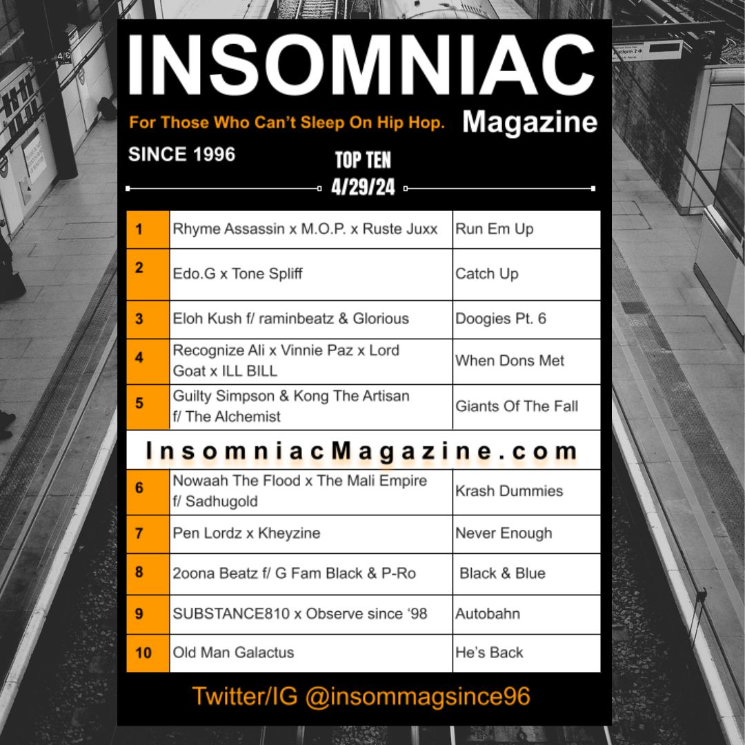 Insomniac Magazine’s Weekly Hip Hop Top Ten 4/29/24 insomniacmagazine.com/insomniac-maga… @edogboston @ToneSpliff