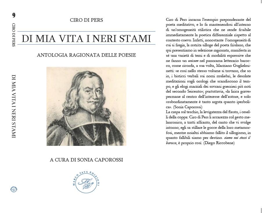 E' in imminente uscita, nella collana 'La costante di Fidia' diretta da Sonia Caporossi, l'antologia ragionata delle poesie del Cavalier Ciro di Pers