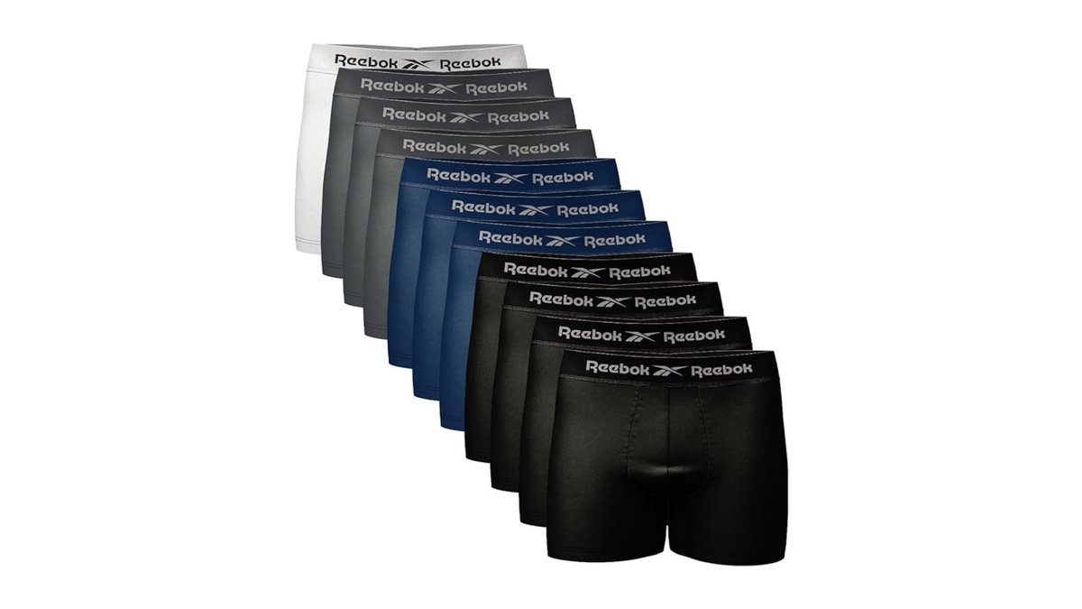 TROQUE SUAS CUECAS VELHAS AGORA 🫵 ✅ Kit 11 Cuecas Boxer Reebok Masculinas Microfibra Adulto Box Sem Costura 🔥 POR 119,90 à vista 🔗 amzn.to/3y1uJq9