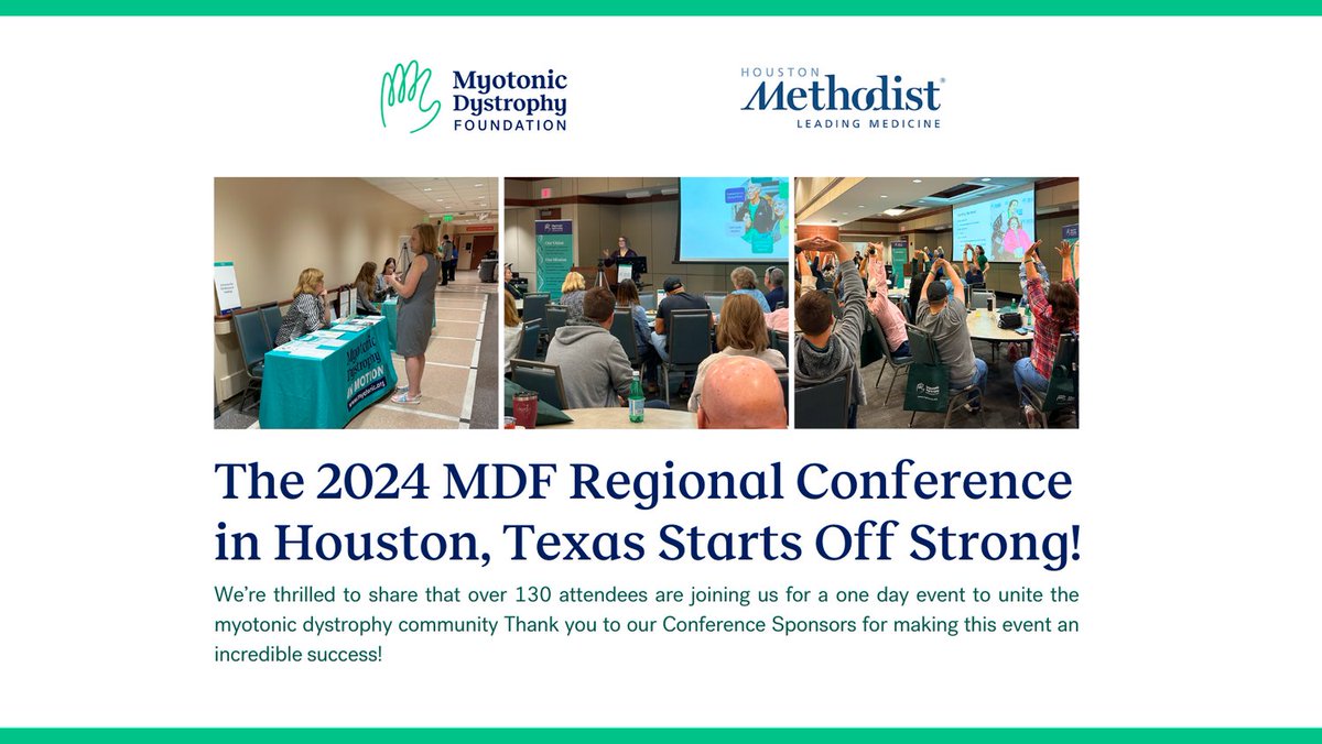 The 2024 MDF Regional Conference in Houston, TX Starts Off Strong! Over 130 attendees are joining us to unite our local #myotonicDystrophy local communities. Learn more about this 2024 MDF Regional Conference at: myotonic.org/mdf-regional-c…
