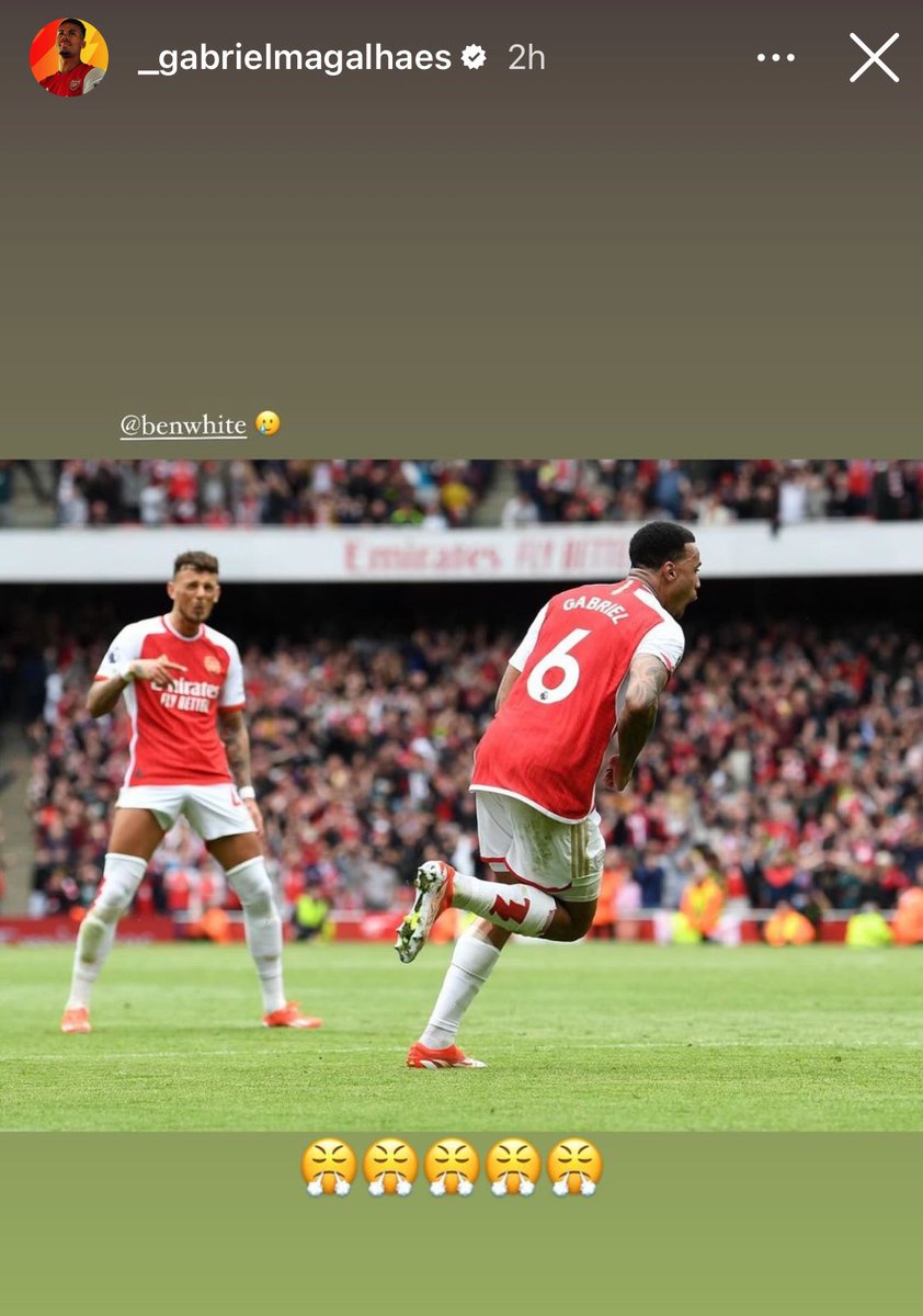 Gabriel Magalhães on Instagram story. 😅 #afc