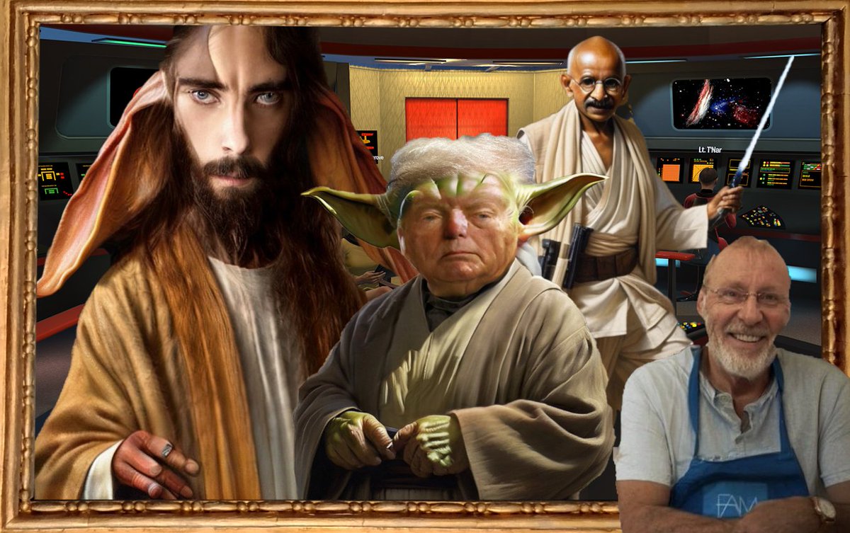 Kids today love The Star Wars, and my piece shows that May the 4th wouldn't exist without historical figures like Christ Jesus, President Trump, and Gondy, whose wisdom directly inspired your on screen heroes Jar Jar and Qui Gon-Jim and their space force. #StarWarsDay