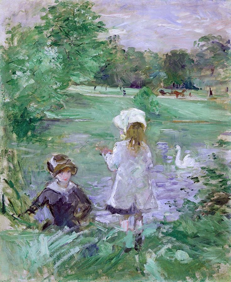 Berthe Morisot ( France,1841-1895):- “Au bord du lac “,1883.