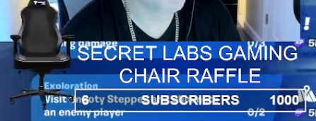 New Raffle is up.  Secret Labs Gaming Chair.
kick.com/christhebot