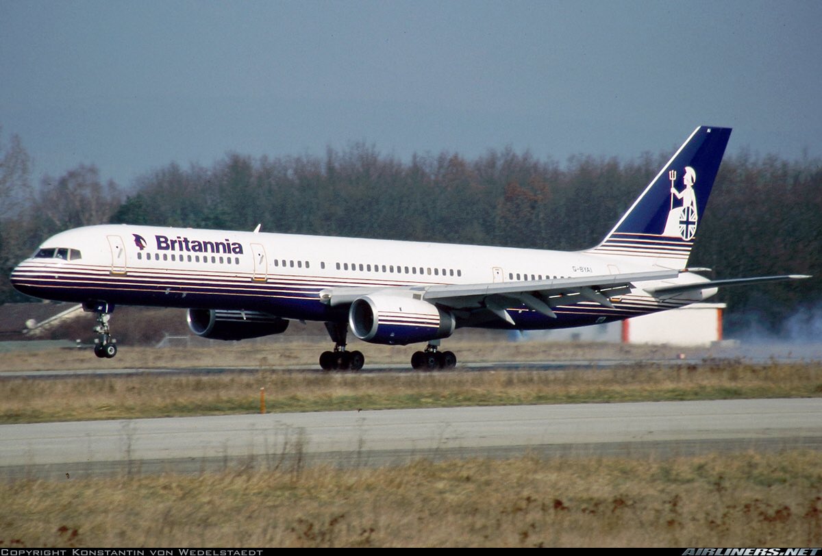 A Britannia Airways B757-200 seen here in this photo at Geneva Airport in March 2002 #avgeeks 📷- Konstantin Von Wed