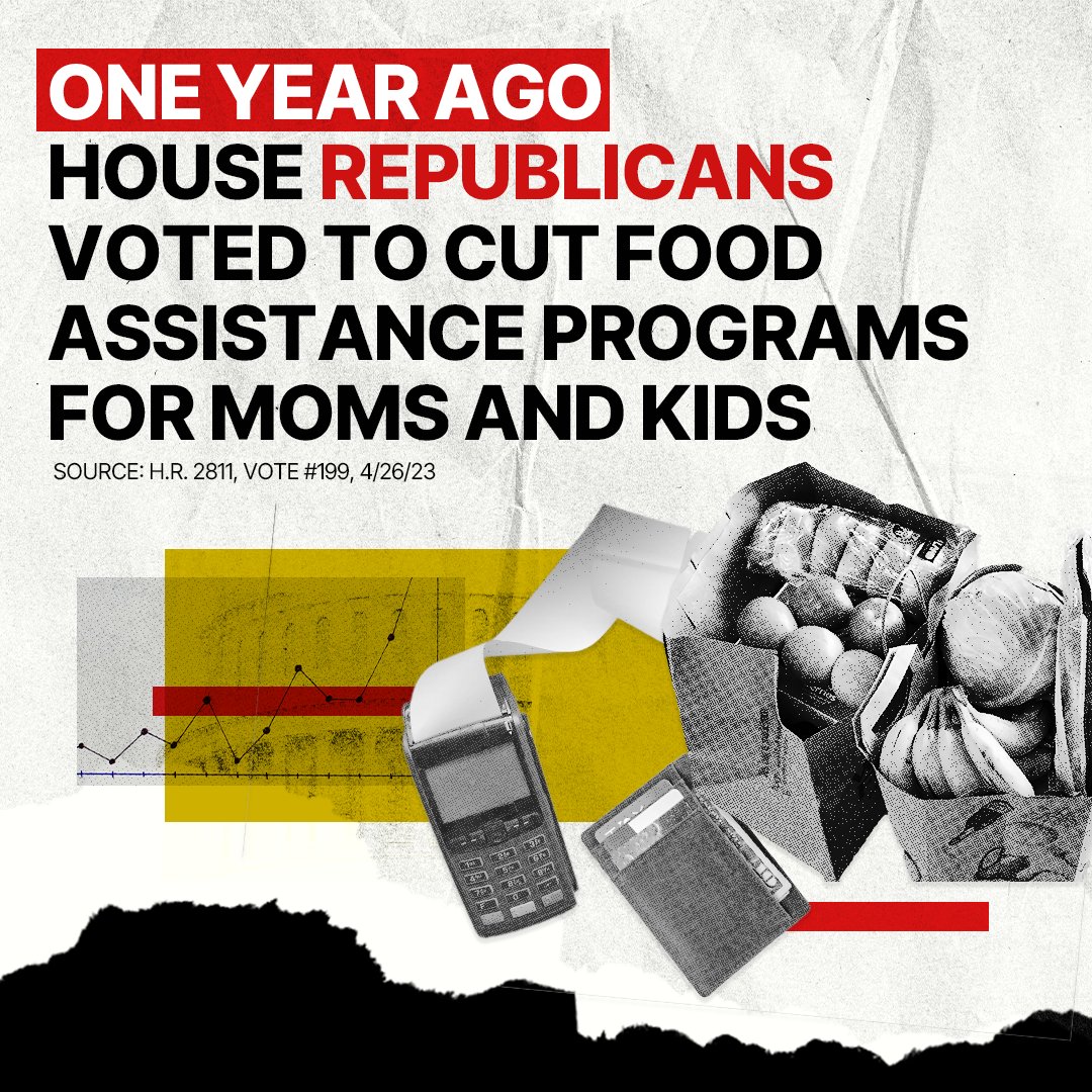 A year ago the MAGA Republican forced birthers in the House voted to cut food assistance programs for children and their mothers. They don't really care about saving babies from abortion, if they did they would increase food assistance for children and mothers across America.…