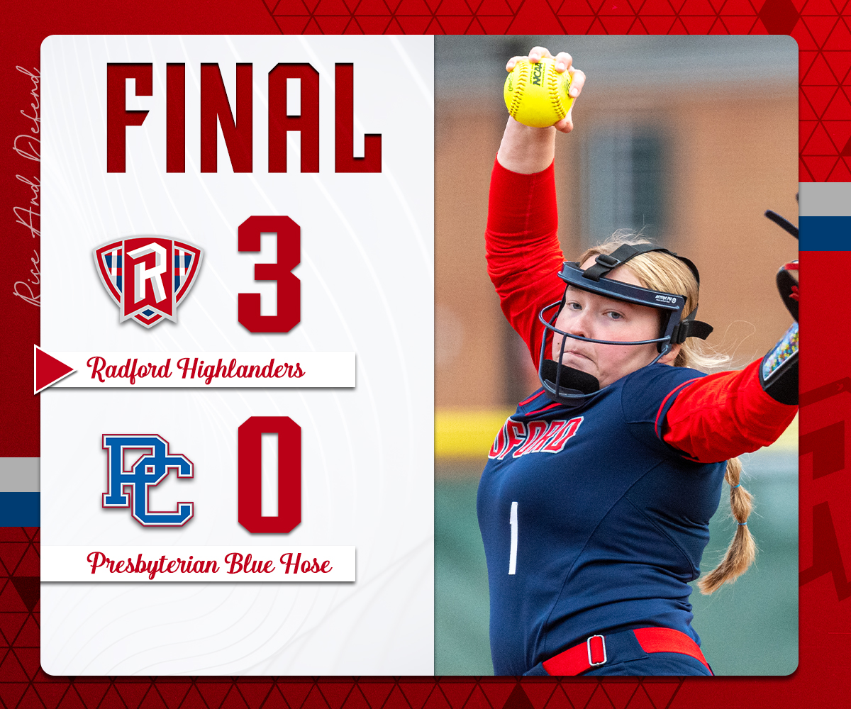 HIGHLANDERS WIN!!! What a performance from Morgan Cooper! She comes two outs away from a no hitter, still gets her first career shutout, to lead Radford to a win in the season finale! #RiseAndDefend