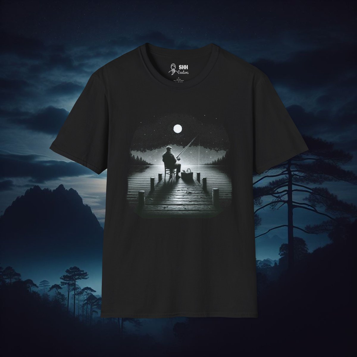 Ready to cast your line into the night? 🌙🎣 Our Nighttime Fisherman T-Shirt captures the serene pleasure of lake fishing under the stars. #QuietMoments #FishingUnderTheMoon #NightAngler

shhcreations.com/products/night…