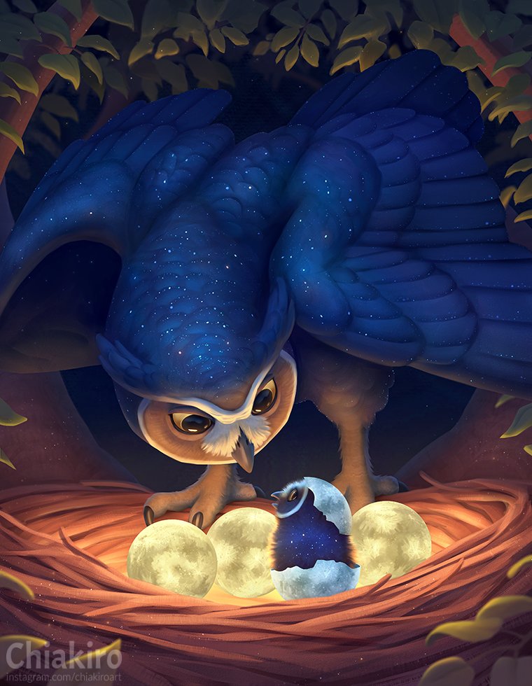 Moons are actually eggs of a goddess. 🌙 They glow golden when they're developing over thousands of years until the shell turns into a dim silver when the baby hatches. Once the babies grow up, they fly to other galaxies and eventually lay their own eggs.