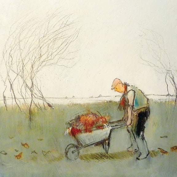 You don't stop gardening when you get old.... You get old when you stop gardening Painting by Tom Homewood.