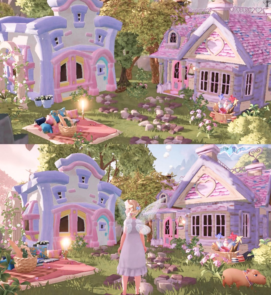 Daisy and Minnie’s houses are just the cutest together!! 🥹🌸 #ddlv