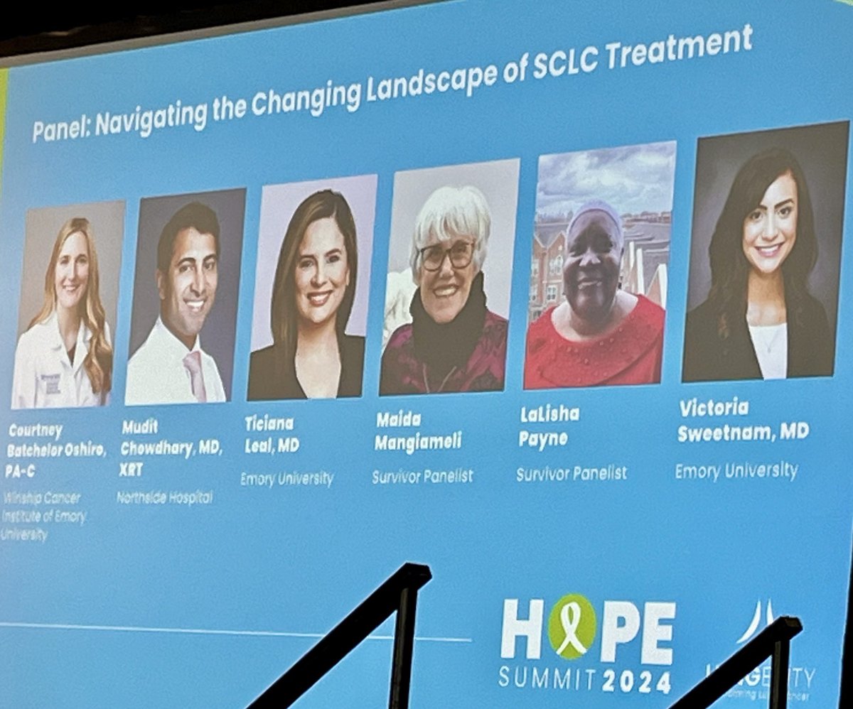 🫁 Honored to share the stage with all the wonderful panelists at @LUNGevity #HOPESummit

•Navigating Advanced Disease
•Small Cell Lung Cancer 

Especially powerful to hear the patient perspective on #lungcancer!

#lcsm #radonc #ThisIsHOPE24 #HOPESummit24 @NorthsideGaMD