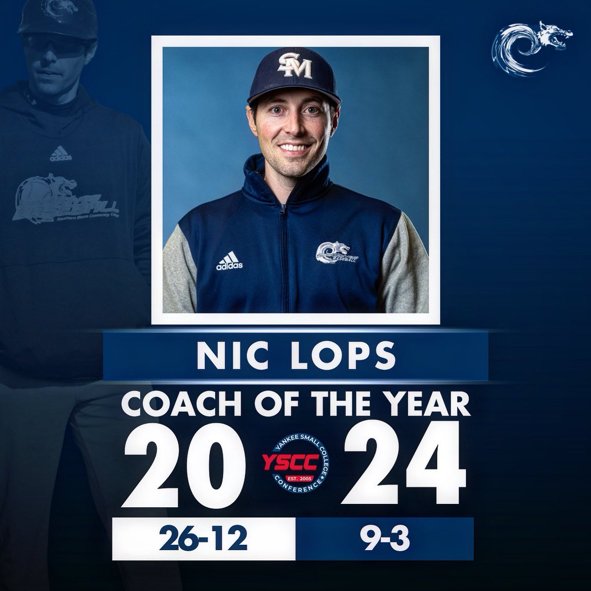 SMCC Seawolves (@smccseawolves) on Twitter photo โพ๏ธ COACH OF THE YEAR (X3)
Head <a href="/seawolvesbase/">SMCC Baseball</a> Coach Nic Lops was voted <a href="/YSCC8/">Yankee Conference</a> Coach of the Year, his third straight! Coach Lops led the Seawolves to another regular season title at 9-3, and finished 2024 with a 26-12 overall mark. #WeAreSMCC #GoSeawolves #COY <a href="/smccmaine/">smccmaine</a> <a href="/USCAA/">USCAA</a> โพ๏ธ COACH OF THE YEAR (X3)
Head <a href="/seawolvesbase/">SMCC Baseball</a> Coach Nic Lops was voted <a href="/YSCC8/">Yankee Conference</a> Coach of the Year, his third straight! Coach Lops led the Seawolves to another regular season title at 9-3, and finished 2024 with a 26-12 overall mark. #WeAreSMCC #GoSeawolves #COY <a href="/smccmaine/">smccmaine</a> <a href="/USCAA/">USCAA</a>