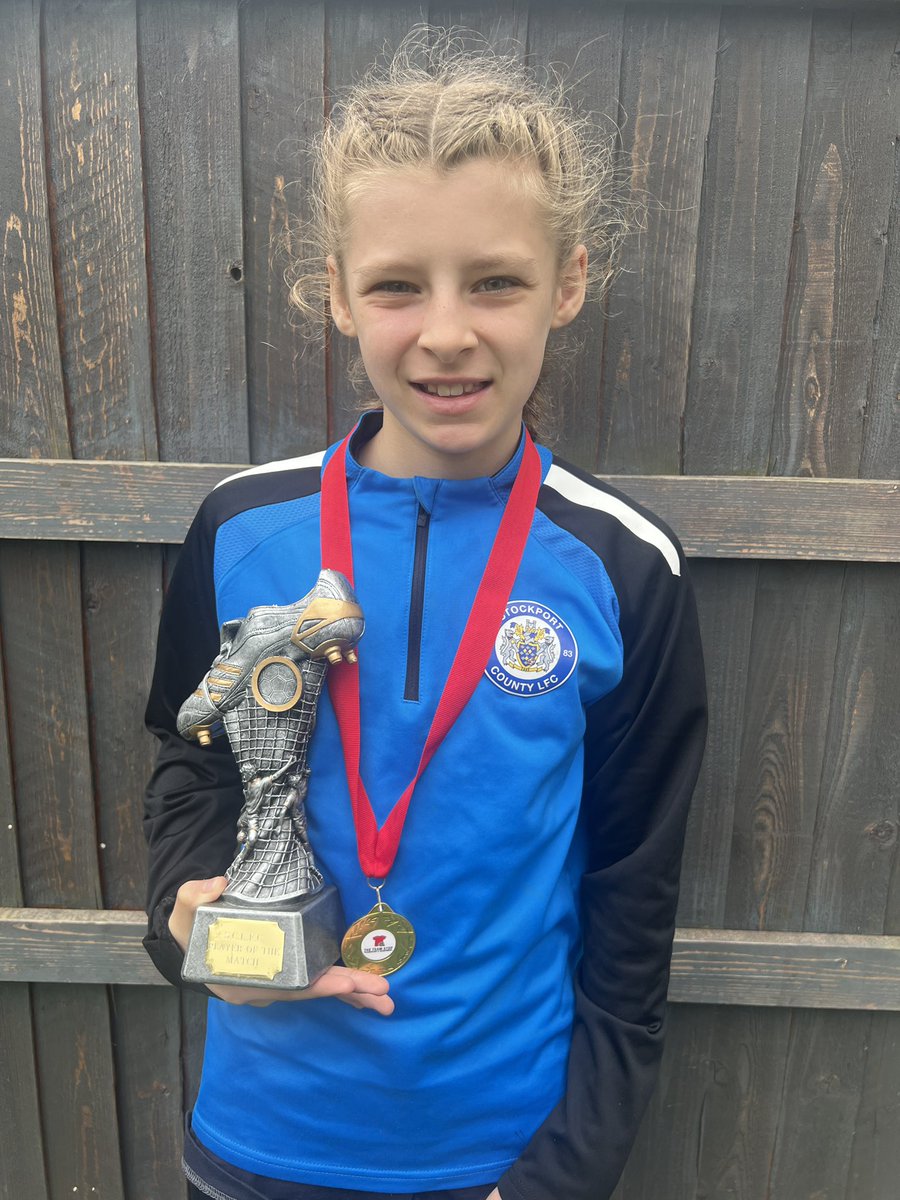 Must be a <a href="/StockportCounty/">Stockport County</a>/<a href="/SCLadiesFC/">Stockport County Ladies</a> thing 💙🤍

Emmys SCLFC U12 team won the Chorley Football Festival tournament this morning! Amazing achievement from the girls! 

Extra proud of Emmy as she was picked as the player of the tournament ⚽️

🎶 Champions again, Ole Ole! 💙🤍