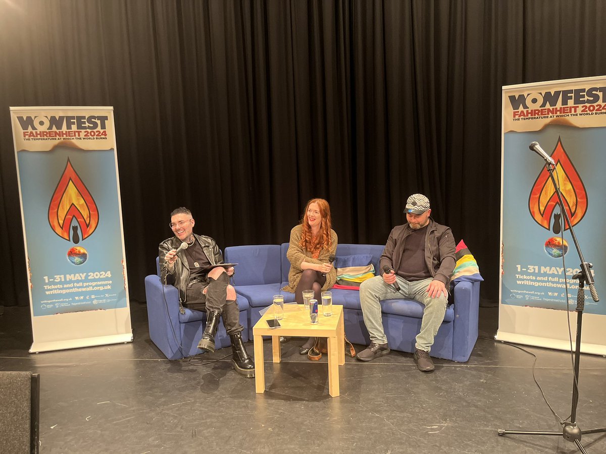 All ready on the couch with @ManonSteffanRos Ewan and Gareth for The Welsh Connection @wowfest 7.30 tonight @toxtethtv