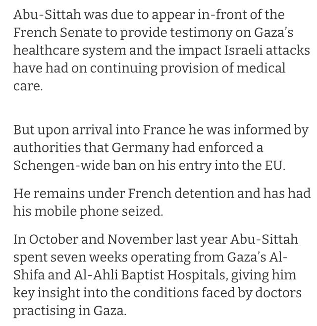 Palestinian rector of Glasgow University denied entry into France “He remains under French detention and has had his mobile phone seized.” archive.ph/2024.05.04-175…