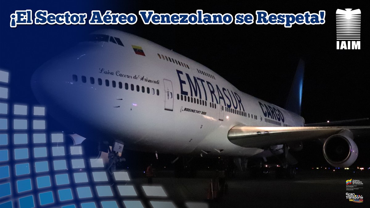 #EMTRASUR✈️|| Venezuela se pronunció ante la #OACI por el secuestro y destrucción de la aeronave de EMTRASUR por parte de Estados Unidos. Reiteramos el apoyo a nuestro Ministro de @TransporteGobVe, GD. @rvaraguayan y alzamos la voz: ¡El Sector Aéreo Venezolano se Respeta!