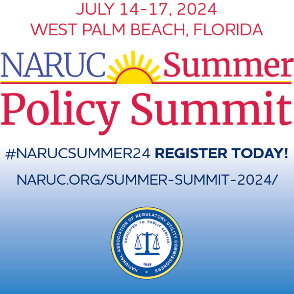 Host | NARUC Summer Policy Summit What to expect? Join us in Committee Meetings, Networking Breaks, General Sessions, and new features to engage and inform all attendees! Registration | ow.ly/jl2Y50RgaoY